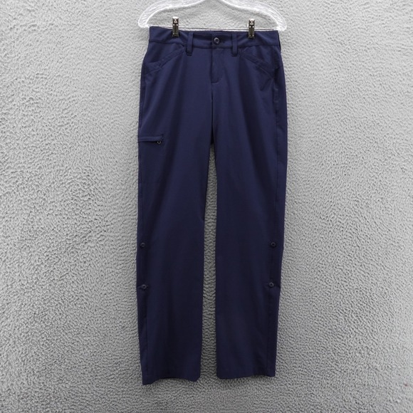 Eddie Bauer Adventurer Roll Up Hiking Pants 2 Navy Blue Womens‎ Outdoors 0663 - Picture 1 of 16